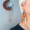 FLORAL HAPPINESS in orange - Χειροποίητα Σκουλαρίκια